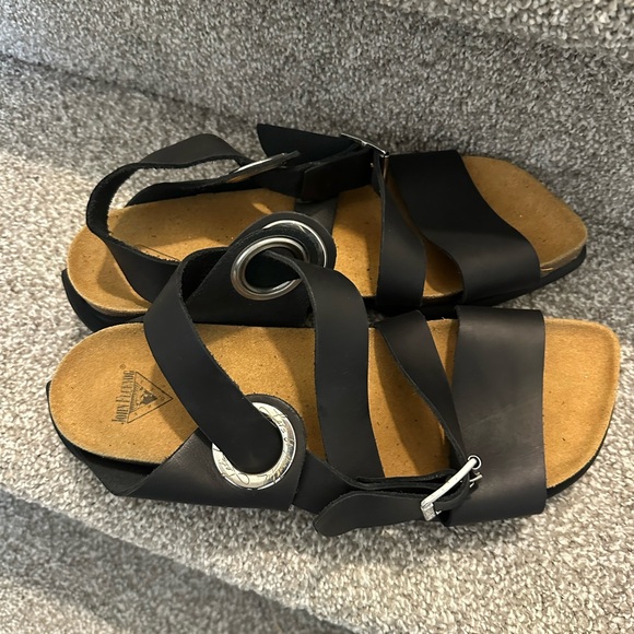 Fluvog Peacemaker Early Leather Strap Sandals Womens 11 NEW - Picture 2 of 4